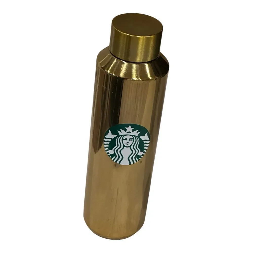 Walt Disney World Parks Mickey Mouse Aluminum tumbler Gold Starbucks pre owned